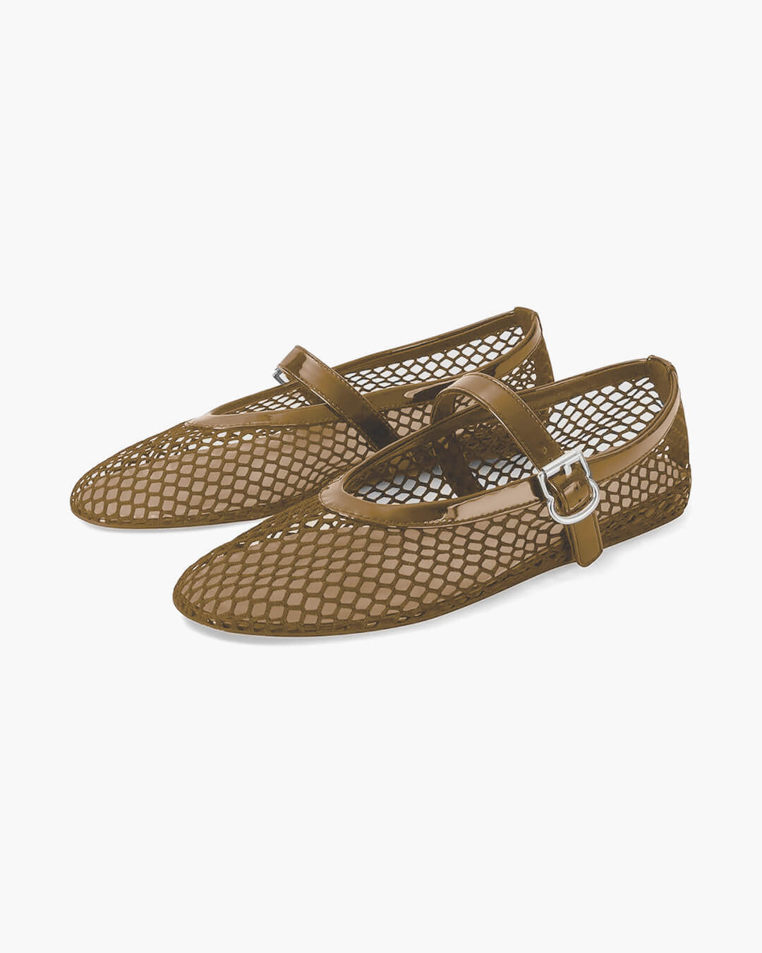 SEAME - Margaux Mesh Ballet Flats Burgundy 36
