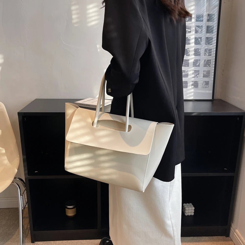 SEAME - Mirabel Shoulder Tote Purse - Vintage vegan Leather, Large Capacity & Versatile Design Black
