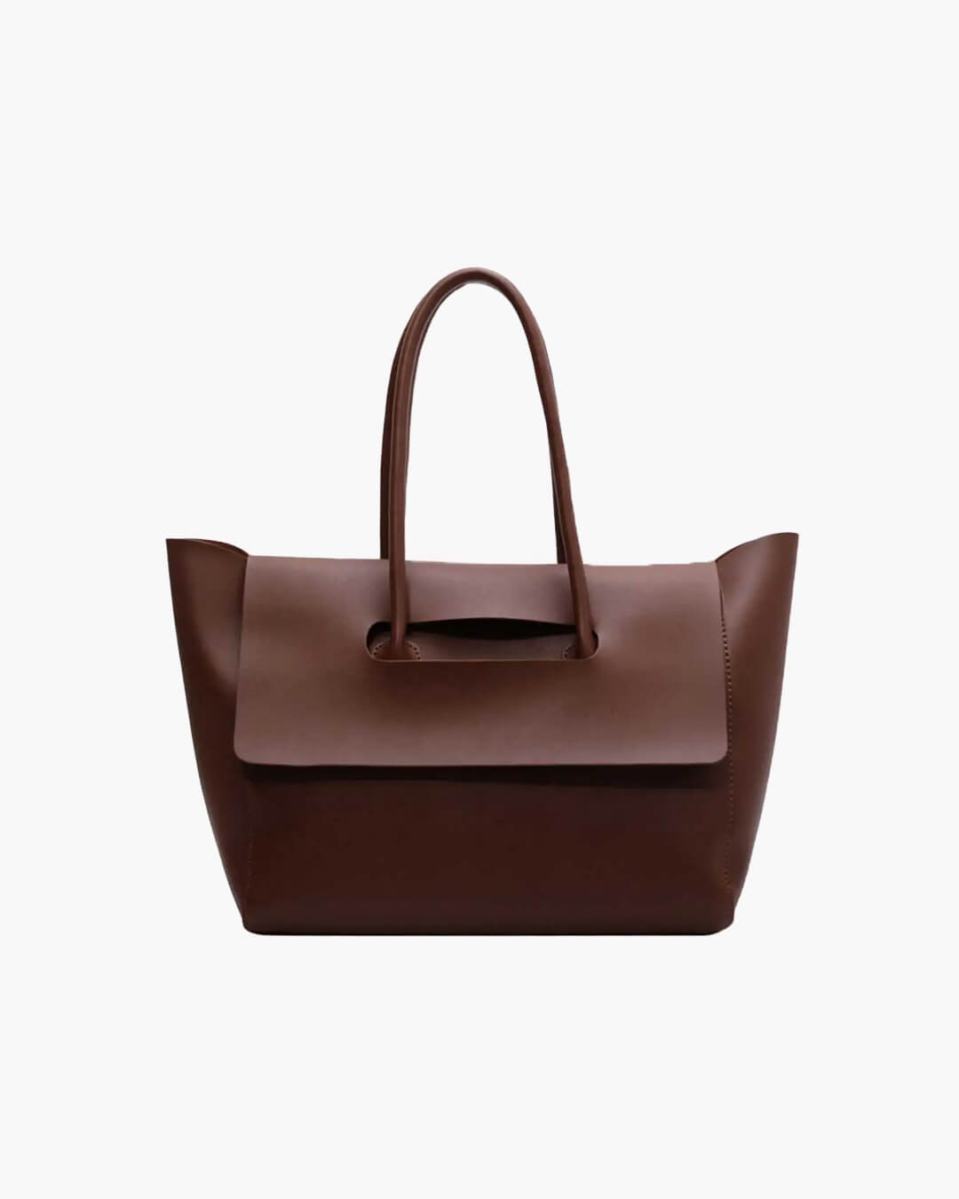 SEAME - Mirabel Shoulder Tote Purse - Vintage vegan Leather, Large Capacity & Versatile Design Dark Brown