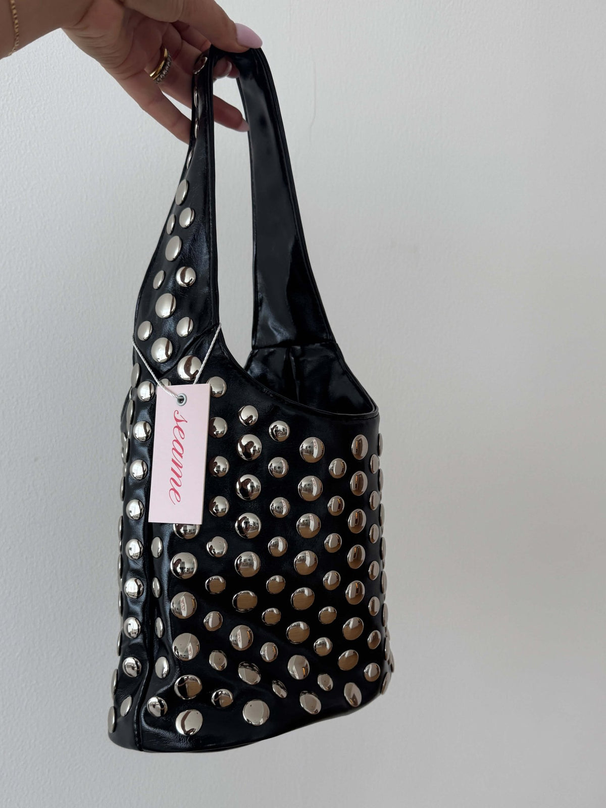 Seame - Alva Studded Bucket Bag Red Regular