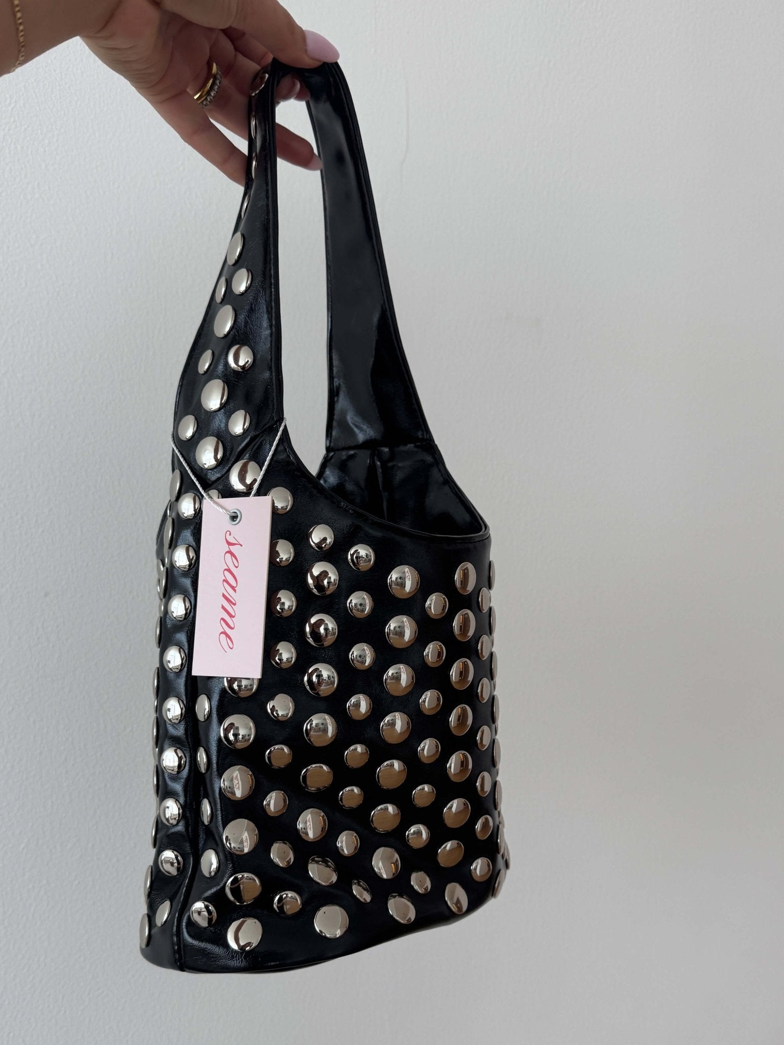 Seame - Alva Studded Bucket Bag Red Regular
