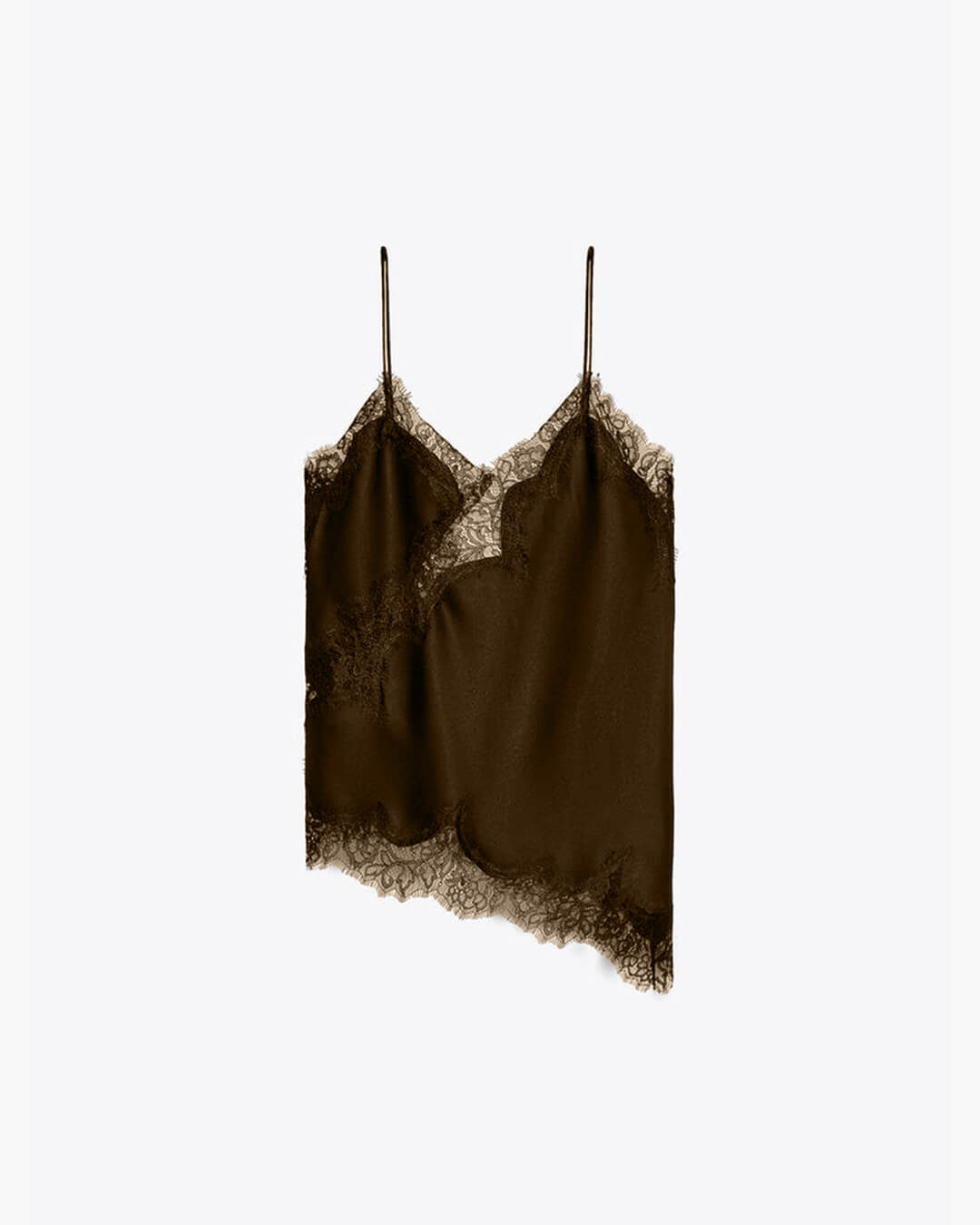 SEAME - Josephine Elegant Lace Top Brown XS