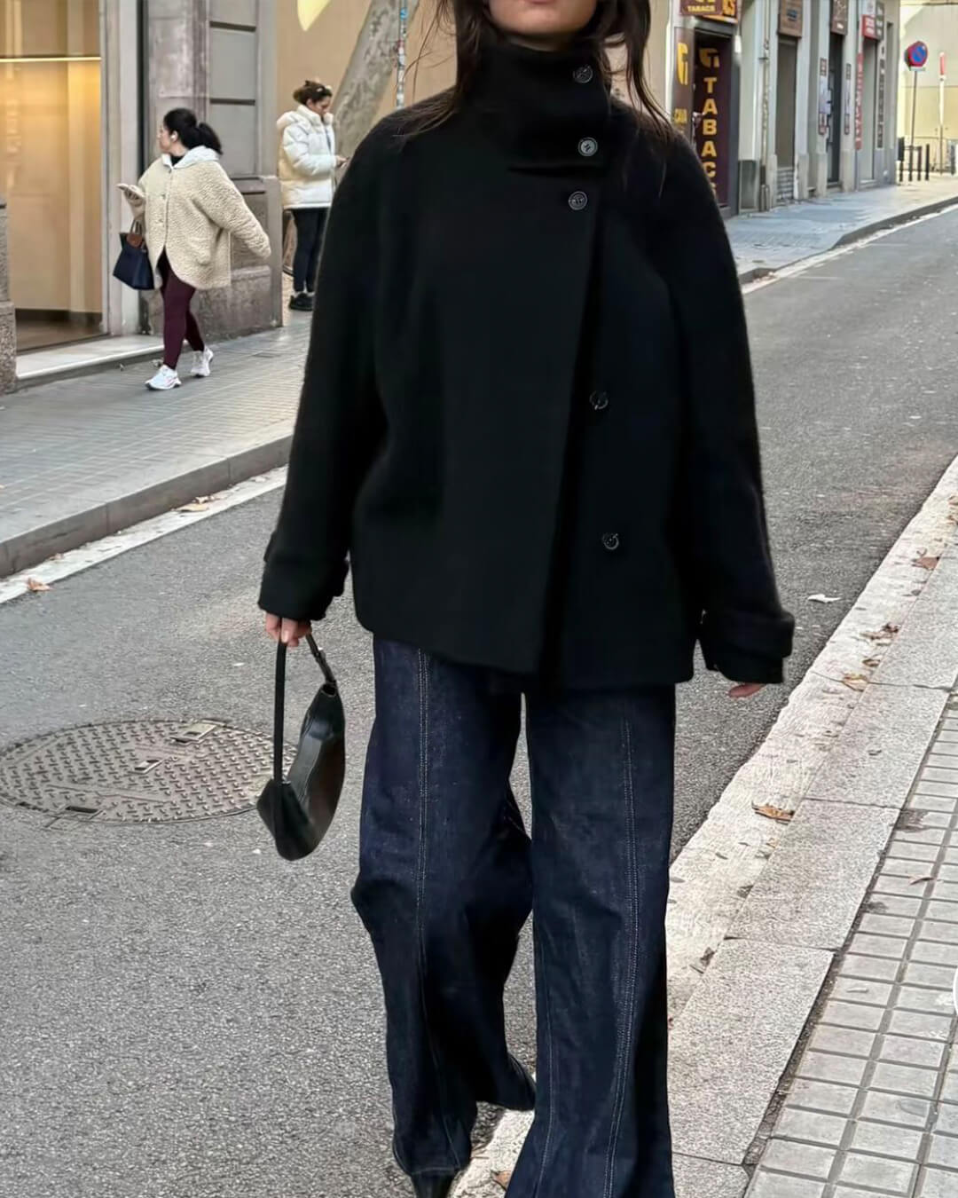 SEAME - Loreta Jacket with Stand Collar Black XS