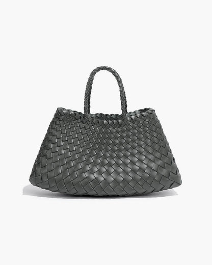 SEAME - Madeleine Vegan Leather Woven Bag Medium Dark Gray Regular