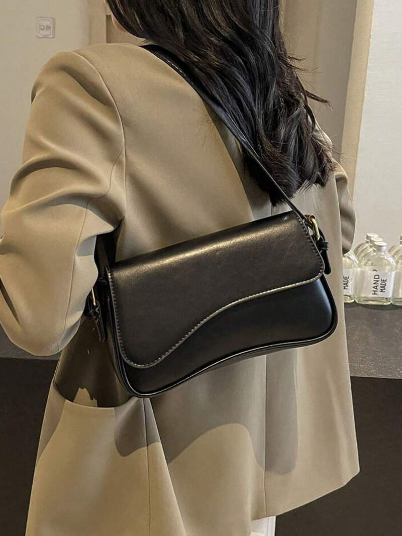 Seame - Mila Shoulder Saddle Bag Silver Regular