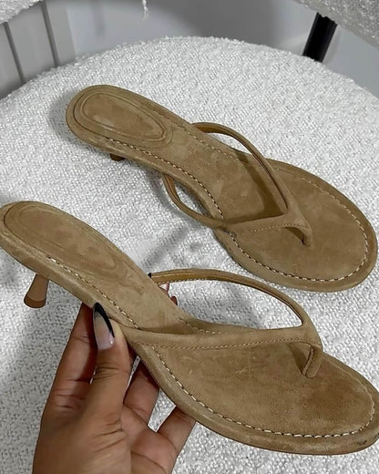 SEAME - Namie Suede Kitten Heels Beige 36